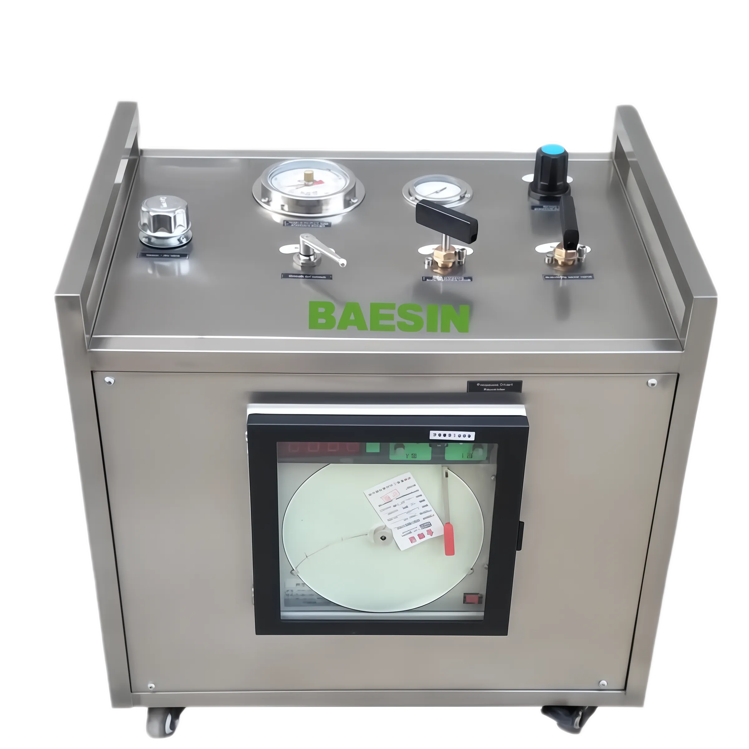 SS frame skid with pressure chart recorder